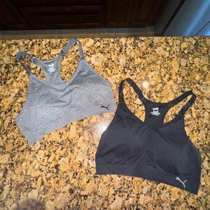 Puma Women's Gray and Black Sports Bras